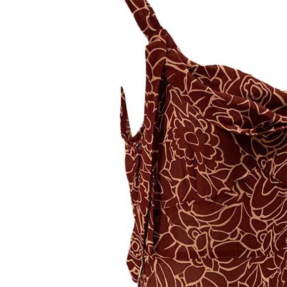 Vintage Anthropologie Odille Y2K Sheer Chiffon Floral Midi Dress, Size 6 - Picture 5 of 8